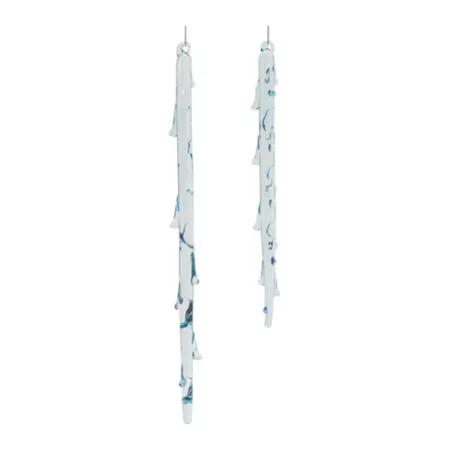 Melrose International Fused Glass Icicle Ornament (Set of 6) Christmas Ornaments & Tree Toppers