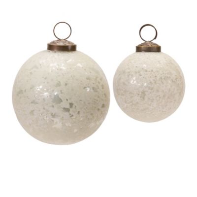 Melrose International Frosted Glass Ball Ornament (Set of 4)