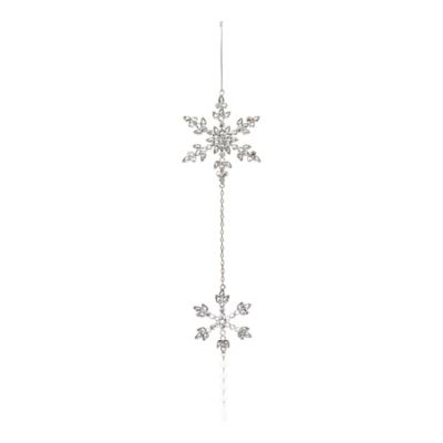 Melrose International Jeweled Metal Snowflake Drop Ornament (Set of 12)