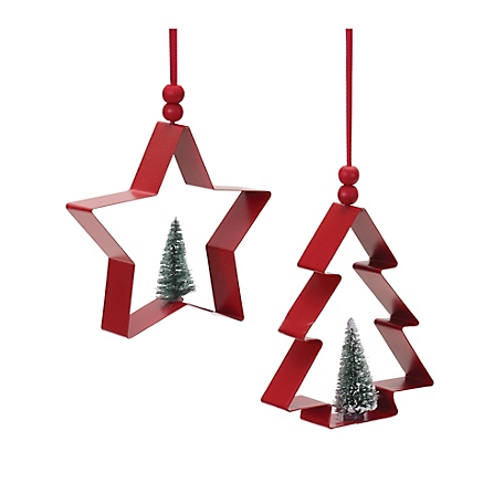 Melrose International Star and Pine Tree Cookie Cutter Ornament (Set of 6)