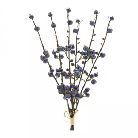 Melrose InternationalBlue Winter Berry Twig Set (Set of 6) Artificial Christmas Plants