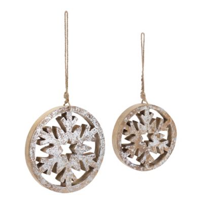 Image showing  Wood Cut Out Snowflake Ornament (Set of 12)