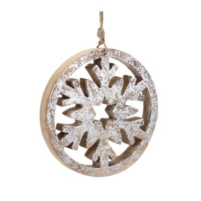 Image showing  Wood Cut Out Snowflake Ornament (Set of 12)
