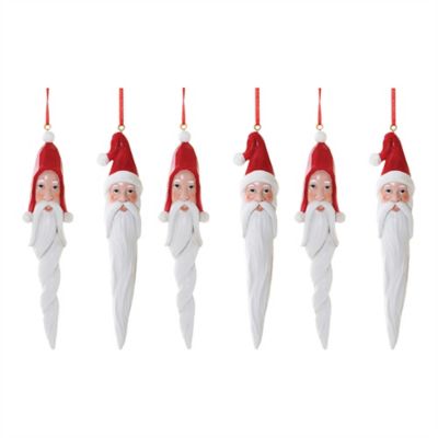 Image showing  Carved Santa Drop Ornament (Set of 6)