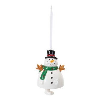 Image showing  Ceramic Snowman Bell Ornament (Set of 12)
