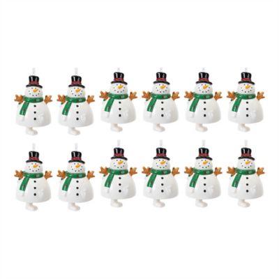 Image showing  Ceramic Snowman Bell Ornament (Set of 12)