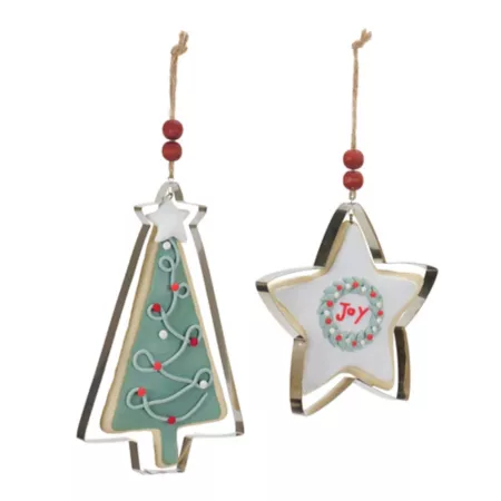 Melrose International Tree and Star Cookie Cutter Ornament (Set of 12) Christmas Ornaments & Tree Toppers