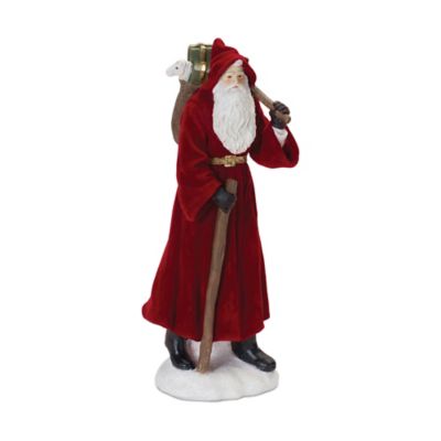 Image showing  Flocked Santa Figurines with Hood and Staff, 2 pc.