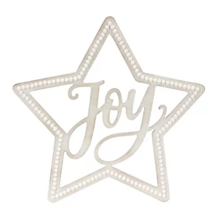 Melrose InternationalBeaded Wooden Star with Sentiment of Joy (Set of 2) Christmas Kitchen & Tabletop Decor