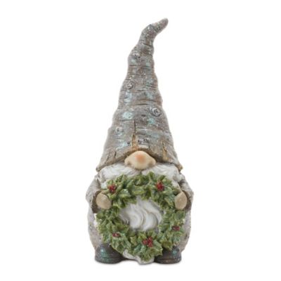 Image showing  Pine Tree Trunk Gnome with Wreath Accent, 2 pc. Set