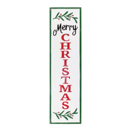 Melrose International 33" Merry Christmas Metal Porch Sign Christmas Porch & Door Signs