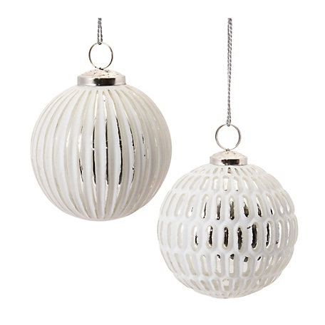Melrose International Frosted Glass Ball Ornament (Set of 6)