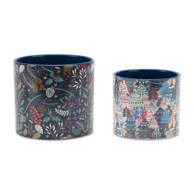 Melrose International Tree and Deer Holiday Ribbon (Set of 2)