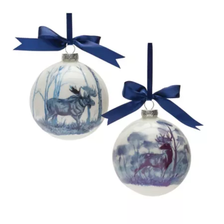 Melrose International Woodland International Deer and Moose Ball Ornament (Set of 6) Christmas Ornaments & Tree Toppers