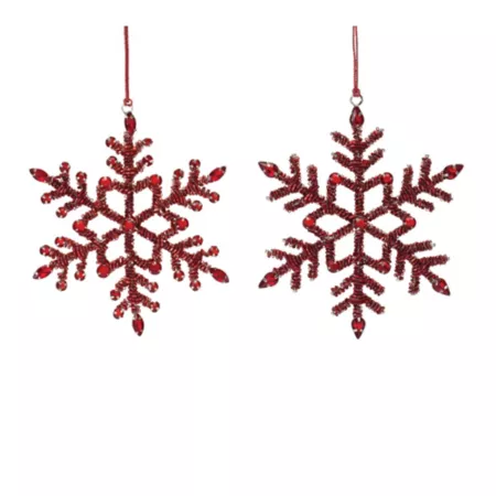 Melrose International Jeweled Metal Snowflake Ornament (Set of 12) Christmas Ornaments & Tree Toppers