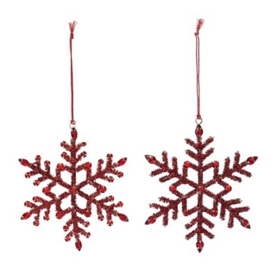 Image showing  Jeweled Metal Snowflake Ornament (Set of 12)
