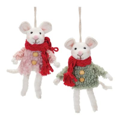 Melrose International Winter Mouse Ornament (Set of 6)