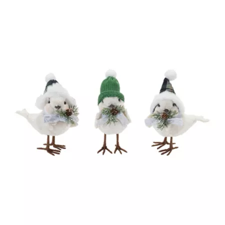 Melrose InternationalWinter Bird with Hat and Pine Accent (Set of 6) Christmas Kitchen & Tabletop Decor