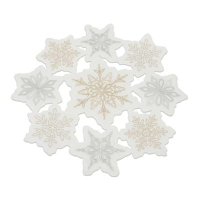 Melrose International Embroidered Snowflake Doily (Set of 3)