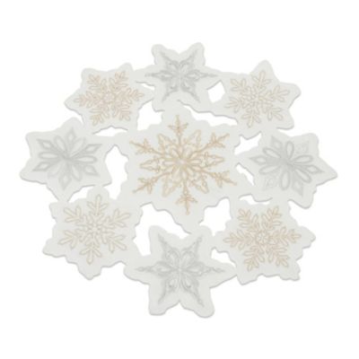 Melrose InternationalEmbroidered Snowflake Doily (Set of 3)