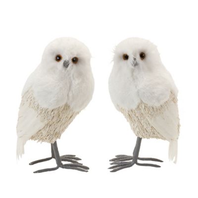 Melrose International Winter Owl Decor (Set of 2)