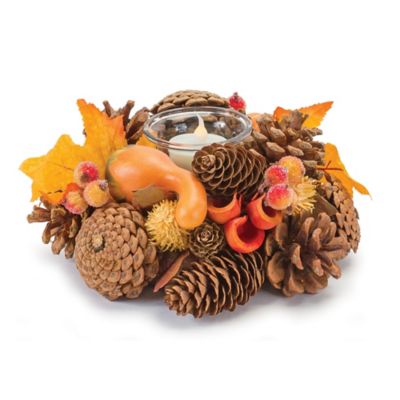 Melrose International Mixed Pinecone Berry Votive Holder (Set of 6)