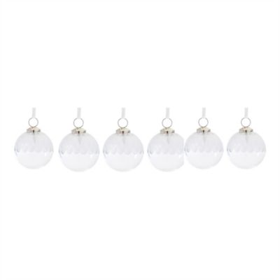 Melrose International Striped Glass Ball Ornament (Set of 6)