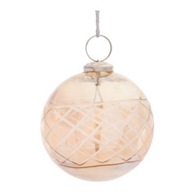 Melrose International Etched Glass Ball Ornament (Set of 6)