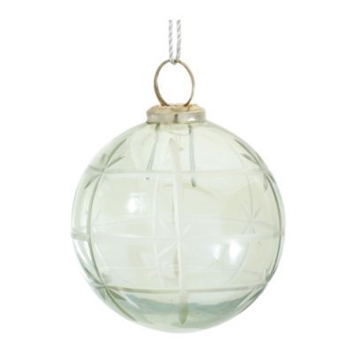 Melrose International Etched Glass Ball Ornament (Set of 6)