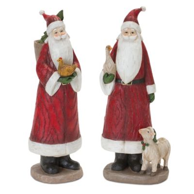 Melrose International Farmhouse Santa Figurine (Set of 2)