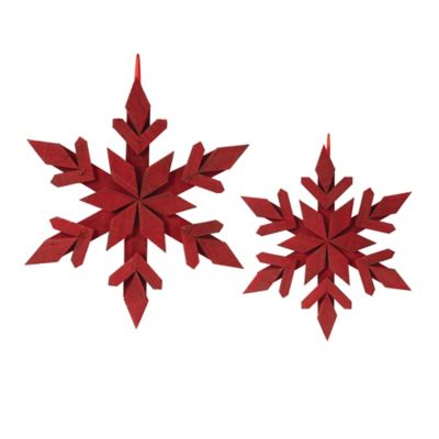Melrose International Fir Wood Snowflake Ornament (Set of 4)