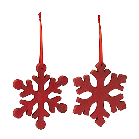 Melrose International Fir Wood Snowflake Ornament (Set of 12)