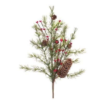 Melrose International 20 in. Pine with Berry and Cone Spray Set, 6 pc.