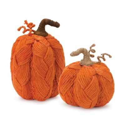 Melrose International Woven Rope Pumpkin (Set of 2)