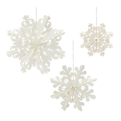 Melrose International Paper Snowflake Christmas Ornament, 6-Pack
