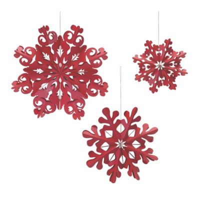 Melrose International Wooden Snowflake Ornament with White Washed Finish  (Set of 12) at Tractor Supply Co.