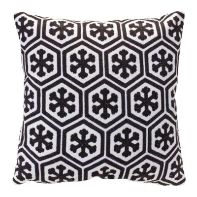 Melrose International Snowflake Holiday Throw Pillow 17 in. SQ