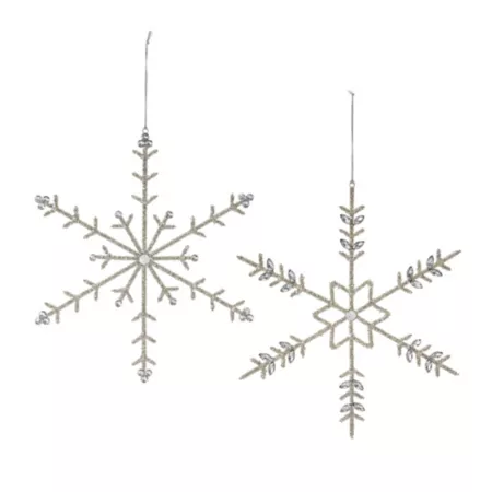 Melrose International Jeweled Metal Snowflake Ornament (Set of 6) Christmas Ornaments & Tree Toppers