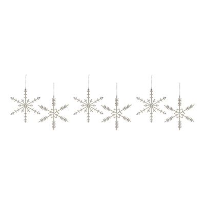 Image showing  Jeweled Metal Snowflake Ornament (Set of 6)