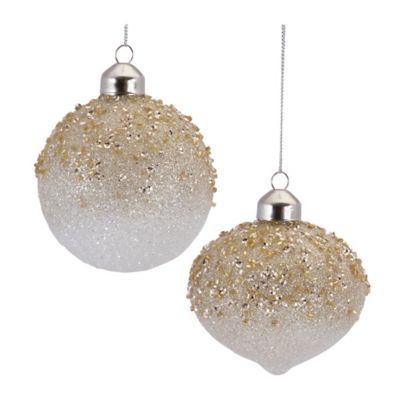 Melrose International Beaded Ombre Glass Ornament (Set of 12)