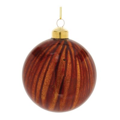 Melrose International Amber Ombre Swirl Glass Drop Ornament (Set of 12) main image 1
