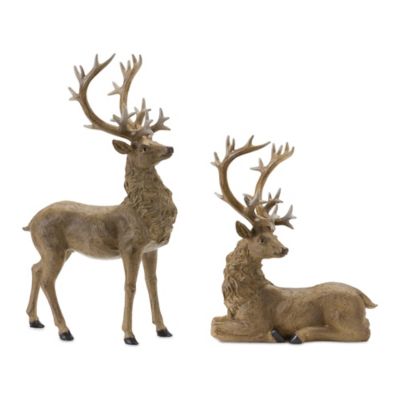 Melrose InternationalRustic Deer Statue (Set of 2)