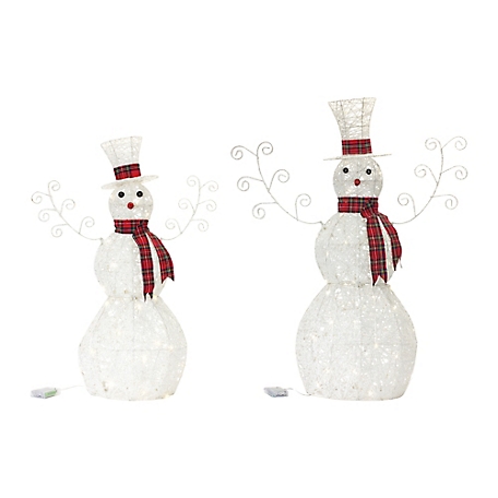 Melrose International LED Lighted Snowman Decor (Set of 2) at