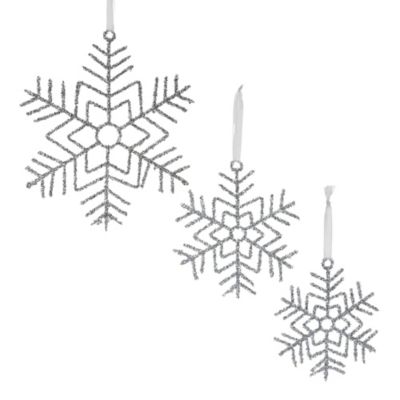 Melrose InternationalGlittered Wire Snowflake Ornament (Set of 12)