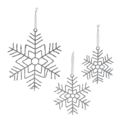 Image showing Glittered Wire Snowflake Ornament (Set of 12)