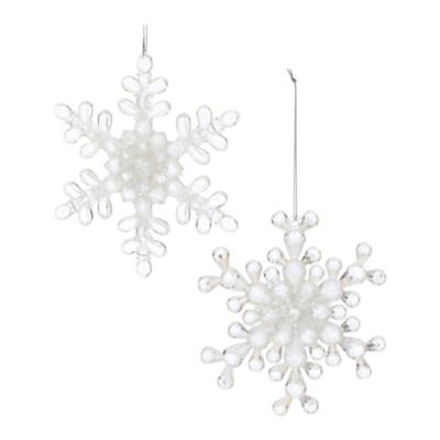 Melrose International Wooden Snowflake Ornament with White Washed Finish  (Set of 12) at Tractor Supply Co.