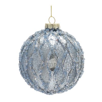 Melrose International Beaded Mercury Glass Ball Ornament (Set of 6)