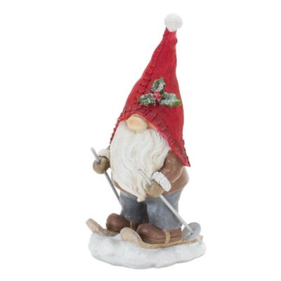 Image showing  Winter Gnome on Skis Figurine (Set of 2)