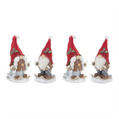 Image showing  Winter Gnome on Skis Figurine (Set of 2)