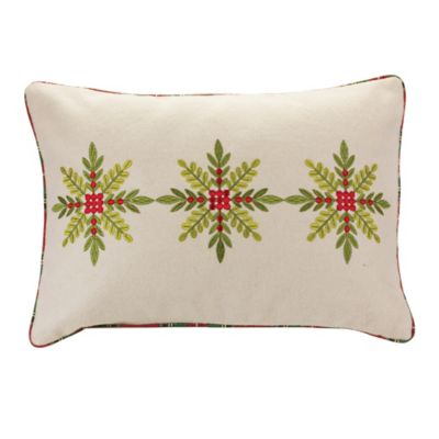 Melrose International Embroidered Snowflake Pillow 19.5 in. L